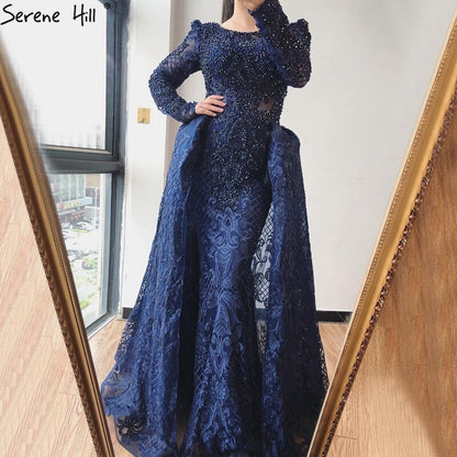 Muslimischen Wein Rot Lange Puff Ärmeln Mit Zug Abendkleider Meerjungfrau Kleider 2025 Formale Kleid Für frau Ruhigen Hill LA70406 - SERENE HILL