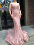 On Sale no return no refundSale Navy Blue Luxury Mermaid Lace Elegant Evening Dresses Spaghetti Strap Beaded 2025 For Women Party LA6105 - SERENE HILL