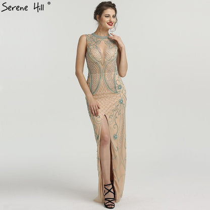 On Sale no return no refundSale New Diamond Beading Luxury Evening Dresses 2025 Sleeveless Illusion Mermaid Fashion Sexy Evening Gowns Serene Hill LA6578 - SERENE HILL