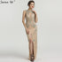 On Sale no return no refundSale New Diamond Beading Luxury Evening Dresses 2025 Sleeveless Illusion Mermaid Fashion Sexy Evening Gowns Serene Hill LA6578 - SERENE HILL