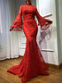 On Sale no return no refundSale Mermaid High Collar Fashion Evening Dresses 2025 Long Sleeves Lace Sexy Formal Evening Gowns Serene Hill LA6555 - SERENE HILL