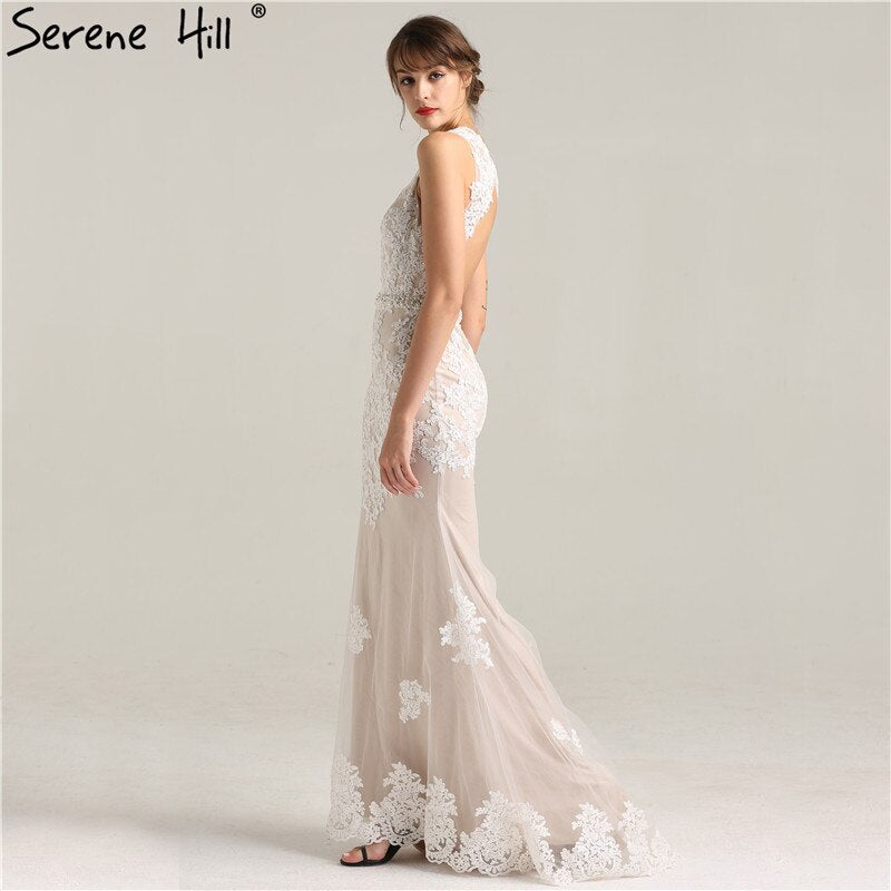 On Sale no return no refundSale New O-Neck Mermaid Elegant Sexy Evening Gowns Fashion Embroidery Pearls Tulle Evening Dress 2025 Real Photo LA6228 - SERENE HILL