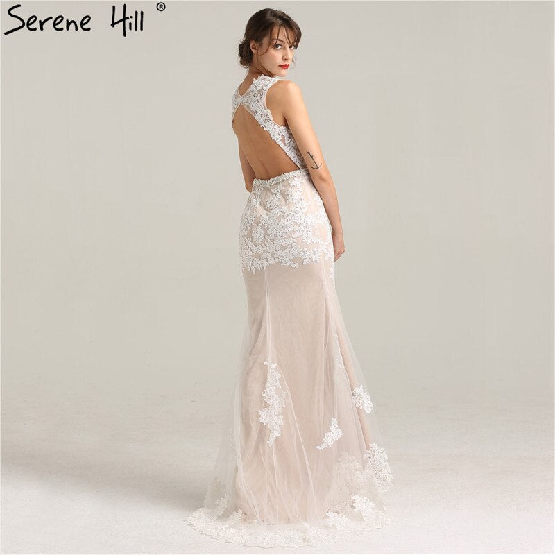 On Sale no return no refundSale New O-Neck Mermaid Elegant Sexy Evening Gowns Fashion Embroidery Pearls Tulle Evening Dress 2025 Real Photo LA6228 - SERENE HILL