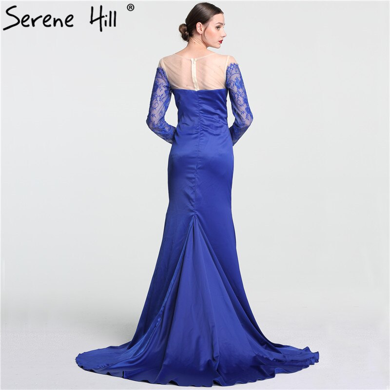 On Sale no return no refundSale Newest Lace Flowers Sexy Mermaid Evening Gown Long Sleeve Simple Fashion Evening Dress Long 2025 Serene Hill LA6146 - SERENE HILL