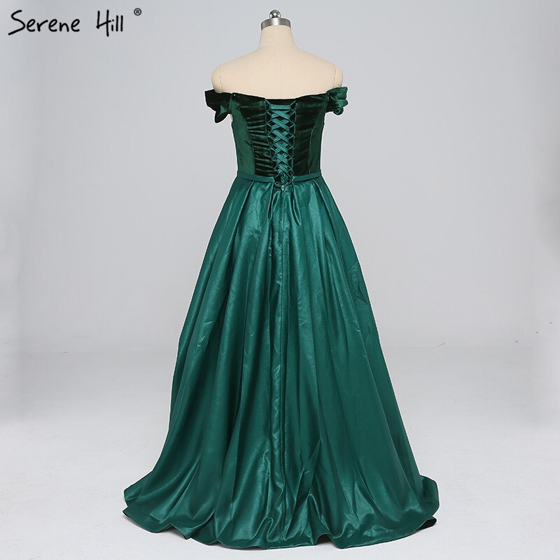 Sale Off Shoulder Sexy Contrast Color Prom Dresses Boat Neck Simple Formal Evening Party Dress 2025 Serene Hill LA6391 - SERENE HILL
