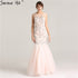 On Sale No Return No Refund Sale Pink Sexy Elegant Sleeveless Evening Dresses Long Mermaid Pearls Crystal Fashion Evening Gowns 2025 Real Photo LA6224 - SERENE HILL