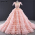 Pink Sleeveless Bow Tiered Sexy Wedding Dresses 2025 Sequined Sparkle Lace Up Bridal Gowns HM67033 Custom Made - SERENE HILL