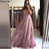 On Sale no return no refund Sale Pink Sweetheart Sexy A-Line Evening Dresses 2025 Lace Flower Pearl Off Shoulder Evening Gowns Serene Hill LA70180 - SERENE HILL