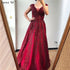 Pink V-Neck Evening Dresses Long 2025 Lace Beading Crystal Sleeveless A-Line Evening Gowns Serene Hill LA70225 - SERENE HILL