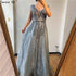 Pink V-Neck Evening Dresses Long 2025 Lace Beading Crystal Sleeveless A-Line Evening Gowns Serene Hill LA70225 - SERENE HILL