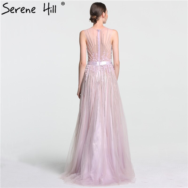 On Sale No Return No Refund Sale Purple Dream O-Neck Sleeveless Sexy Evening Dresses Diamond Handmade Flowers A-Line Formal Dress 2025 Serene Hill LA6122 - SERENE HILL