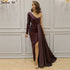 Purple Sexy One Shoulder Satin Evening Dresses 2025 Mermaid Beading Formal Dress Serene Hill LA70318 - SERENE HILL
