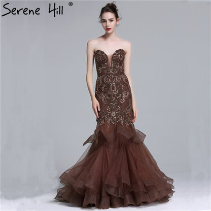 On Sale no return no refundSale Real Photo Long Elegant Evening Dress 2025 Sexy Beading Mermaid Evening Party Dress New Style LA6102 - SERENE HILL
