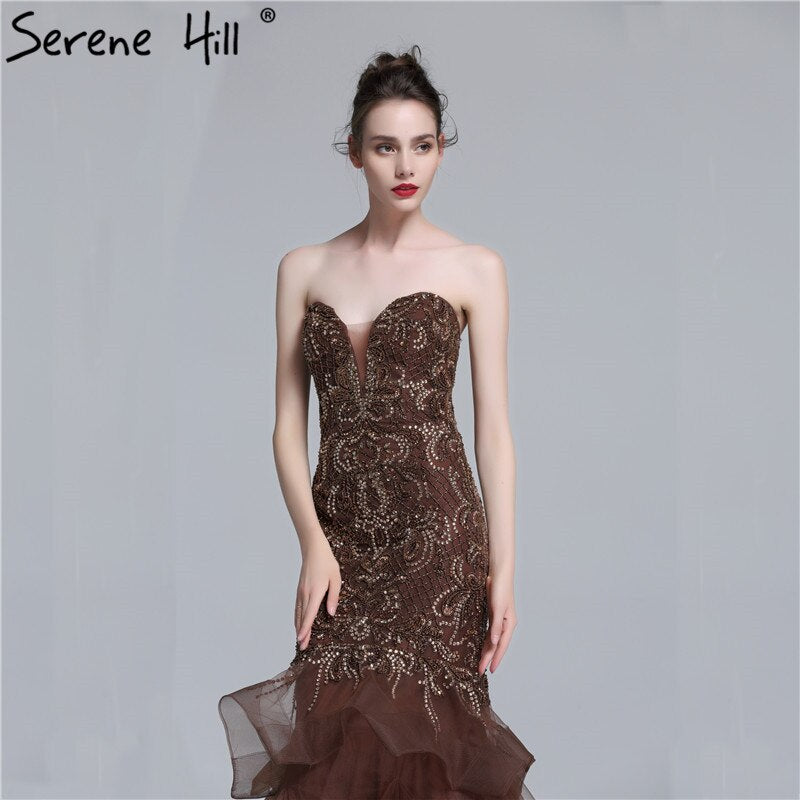 On Sale no return no refundSale Real Photo Long Elegant Evening Dress 2025 Sexy Beading Mermaid Evening Party Dress New Style LA6102 - SERENE HILL