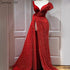 Sale Red One Shoulder Luxury Dubai Evening Dresses Long 2025 Sleeveless Sexy Beaded Sequins Formal Dress Serene Hill LA70416 - SERENE HILL