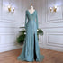 Serene Hill Silver Blue Mermaid Split Evening Dresses Gowns 2025 Beaded Elegant Luxury For Women Party LA71392 - SERENE HILL