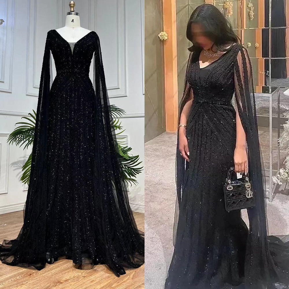 Mermaid Evening Dresses with Cape Sleeves 2025 LA71889 - SERENE HILL