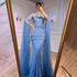 Luxury Dubai Mermaid Pink Evening Dresses with Cape Sleeves LA71817 - SERENE HILL