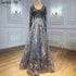 Elegant Long Sleeve Arabic Evening Dresses Luxury Dubai Plus Size LA71026 - SERENE HILL