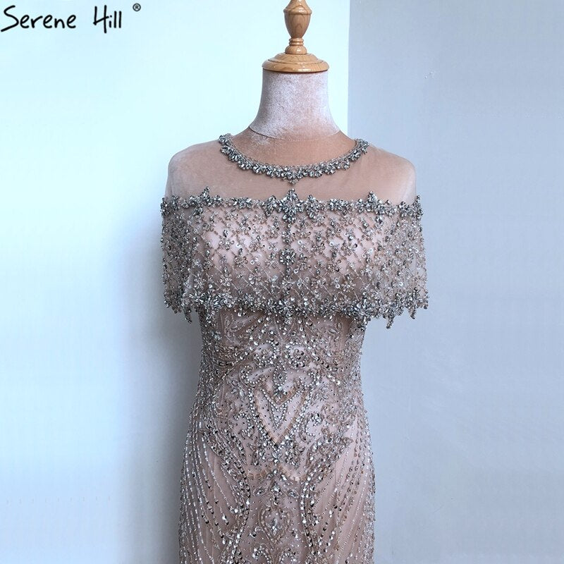 SERENE HILL Nude Mermaid Luxury Evening Dresses For Woman 2025 Dubai Diamond Sequins Formal Dress LA70519 - SERENE HILL