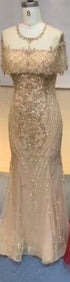 SERENE HILL Nude Mermaid Luxury Evening Dresses For Woman 2025 Dubai Diamond Sequins Formal Dress LA70519 - SERENE HILL