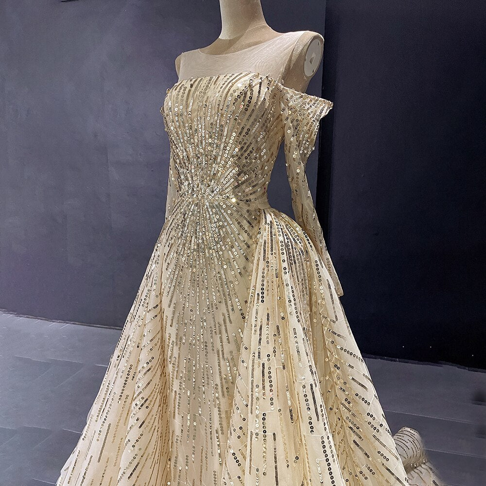 Serene Hill Advanced Customization Gold Mermaid Elegant Sparkle Eveni –  SERENE HILL