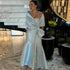 Luxury Dubai Blue Mermaid Arabic Evening Dresses with Cape Shawl LA71895 - SERENE HILL