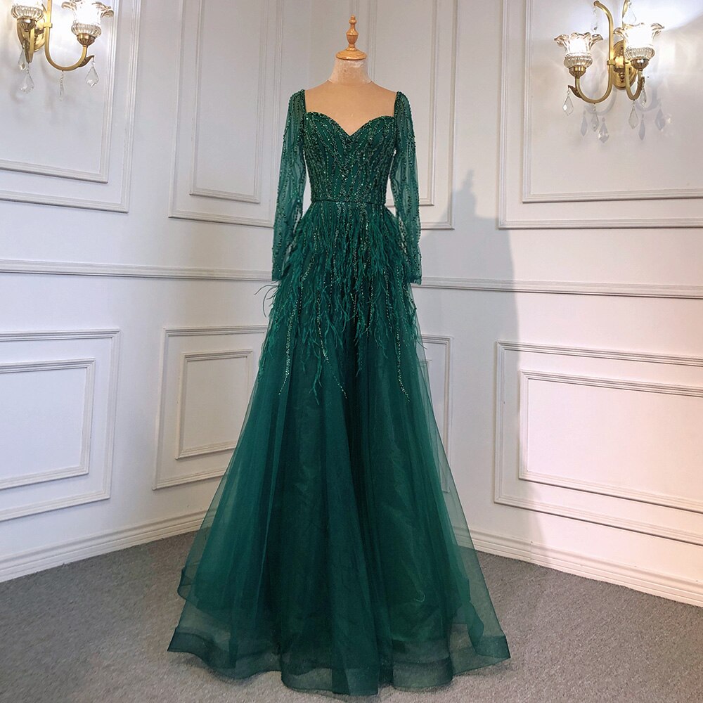Feathers Black Evening Dresses for Women Wedding Party LA71468 - SERENE HILL