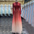 Serene Hill Beading Muslim Long Sleeeves High Co Silver Luxury Evening Dresses Gowns 2025 A-Line Crystal For Women Party LA70514 - SERENE HILL