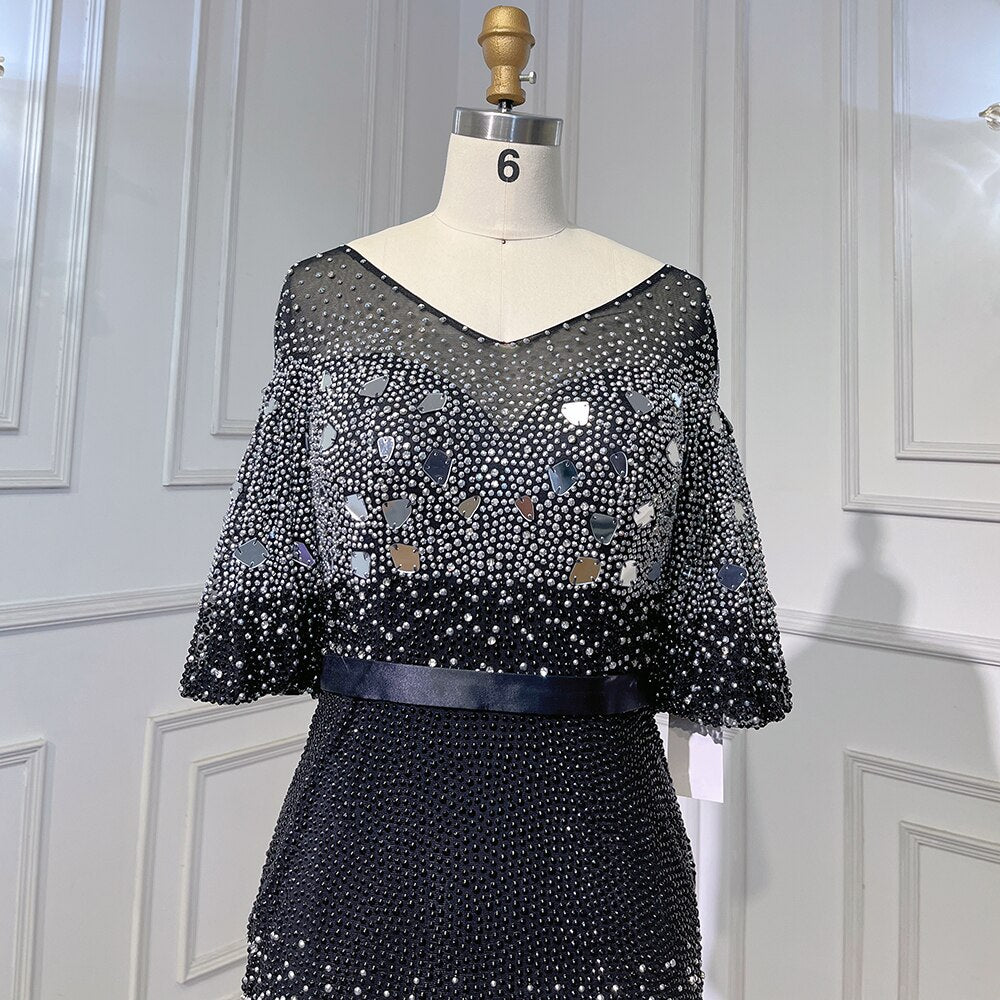 Serene Hill Black Mermaid Kralen Avond Jurken Elegante Luxe Enkellange 2025 Voor Vrouwen Party LA71594 - SERENE HILL