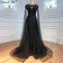 Serene Hill Black Sleeves Luxury 2025 Lace Beaded Cape Sleeves Mermaid Evening Gowns Elegant For Woman Party LA71173 - SERENE HILL