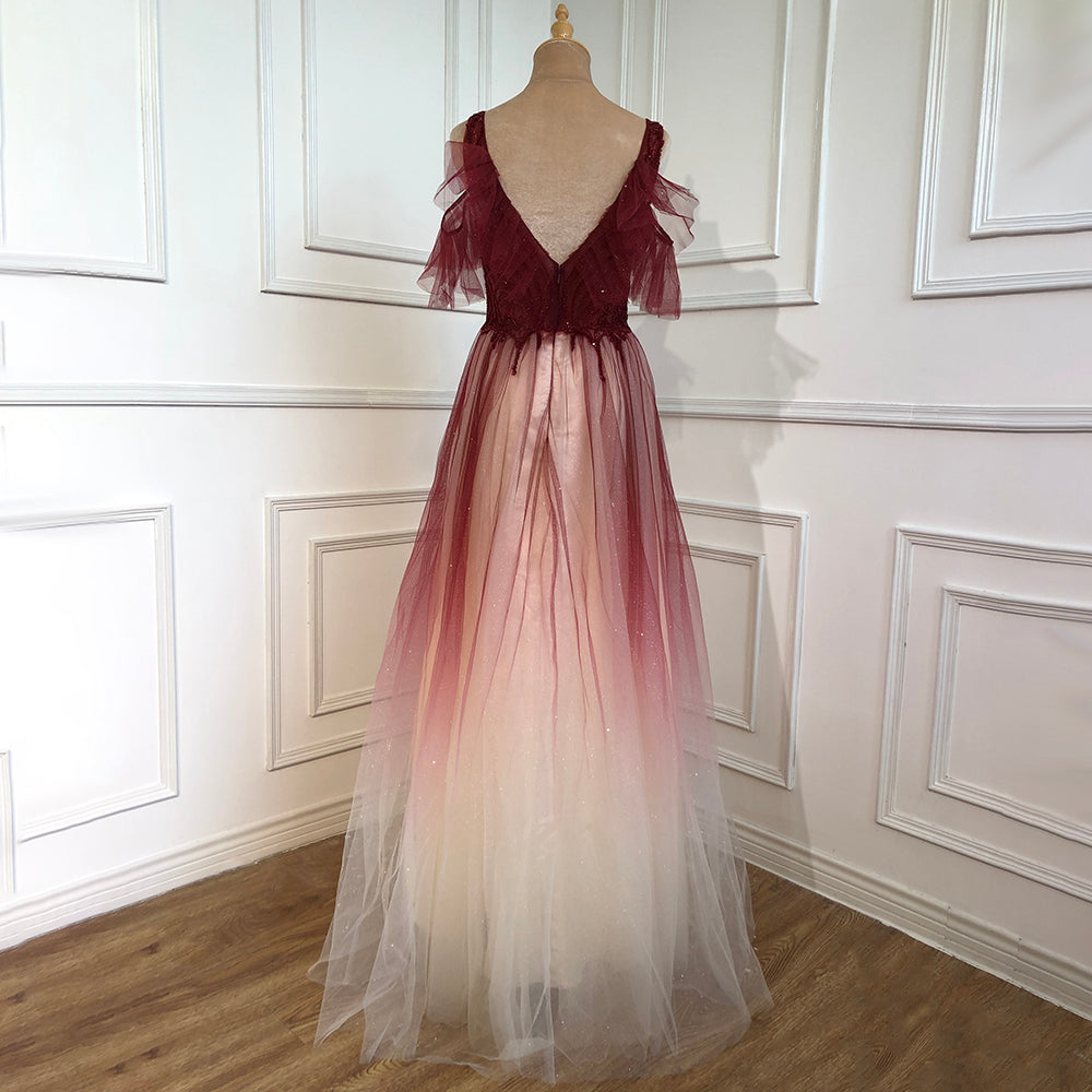 On Sale No Return No Refund Serene Hill Blue A-Line Sexy Evening Dresses Gowns 2025 Beaded Luxury For Women Wedding Party LA70775 - SERENE HILL