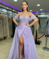 Serene Hill Blue High Split Mermaid Evening Dresses Gowns 2025 Beaded Elegant Luxury For Woman Party LA71595 - SERENE HILL