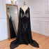 Serene Hill Blue Mermaid Elegant Cape Sleeves Luxury Beaded Feather Evening Dresses Gowns 2025 For Women Party LA71583A - SERENE HILL