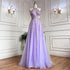 Serene Hill Blue Sexy A-Line 2025 Beaded Halter Graduation School Party Gown Celebrity Prom Dresses LA71882 - SERENE HILL