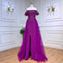 Serene Hill Blue Sexy Boat Neck Split Mermaid Elegant Beaded Arabic Evening Dresses Gowns For Woman Wedding Party 2025 LA71858 - SERENE HILL
