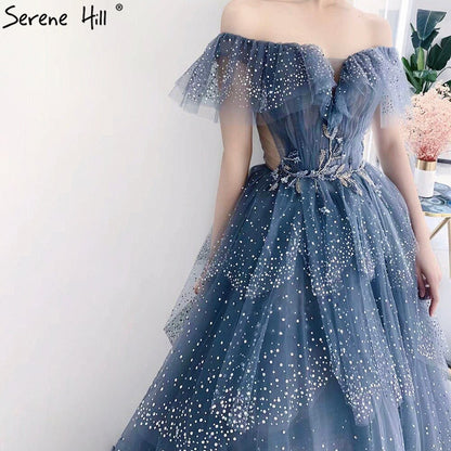 Sparkly Crystal Blue Sweetheart Evening Dress LA71450 - SERENE HILL