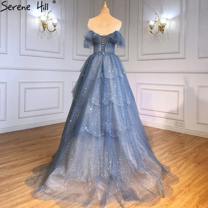 Sparkly Crystal Blue Sweetheart Evening Dress LA71450 - SERENE HILL