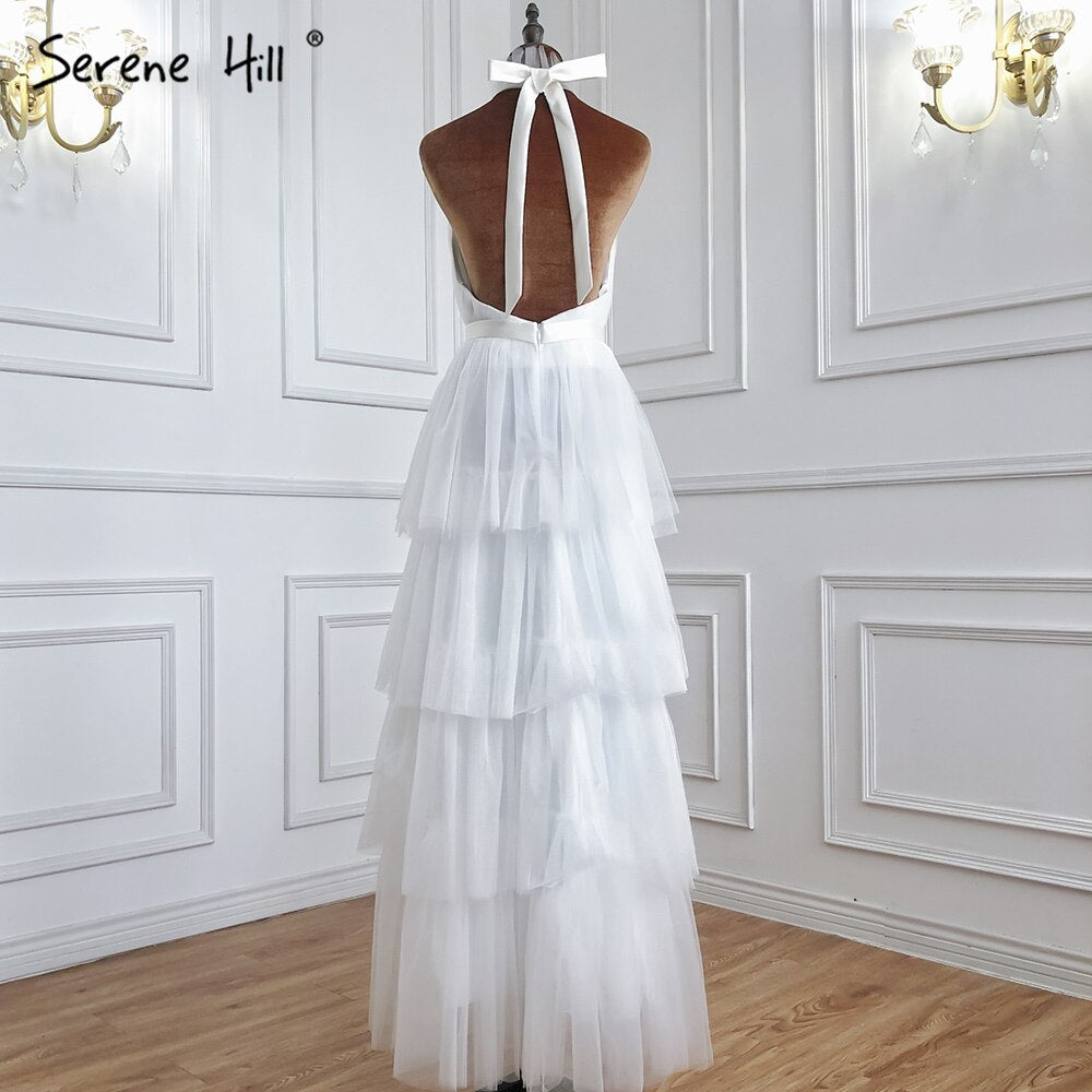 Serene Hill Blush Pink A-Line Evening Dresses Sleeveless Tiered Simple Ankle Length Formal Dress Design 2025 LA70700 - SERENE HILL