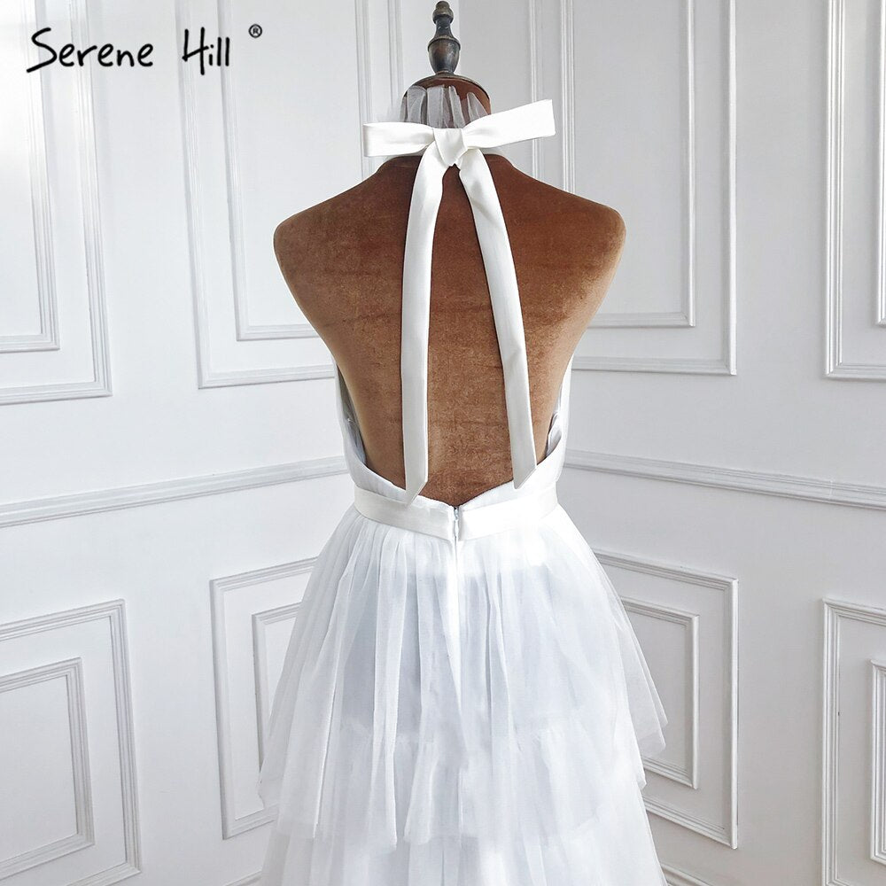 Serene Hill Blush Pink A-Line Evening Dresses Sleeveless Tiered Simple Ankle Length Formal Dress Design 2025 LA70700 - SERENE HILL