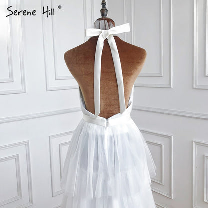 Serene Hill Blush Pink A-Line Evening Dresses Sleeveless Tiered Simple Ankle Length Formal Dress Design 2025 LA70700 - SERENE HILL