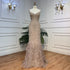 Luxury Feathers Champagne Evening Dresses for Wedding LA72025 - SERENE HILL