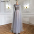 Serene Hill Gold Cape Sleeves A-Line Evening Dresses Gowns 2025 Luxury Beaded For Women Party LA71315 - SERENE HILL