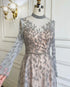 Serene Hill Gold Luxury A-Line Evening O-Neck Dresses Gowns 2025 Beading Spaghetti Strap Sexy For Women Party LA71378L - SERENE HILL