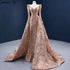 Serene Hill Gold Mermaid Luxury Evening Dresses Gowns 2025 Elegant With Train Sexy For Women Party HM67208 - SERENE HILL