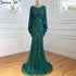 Serene Hill Gold Plus Size Mermaid Elegant Luxury Evening Dresses Gowns 2025 Pearls Beading With Cape For Women Party LA70738 - SERENE HILL