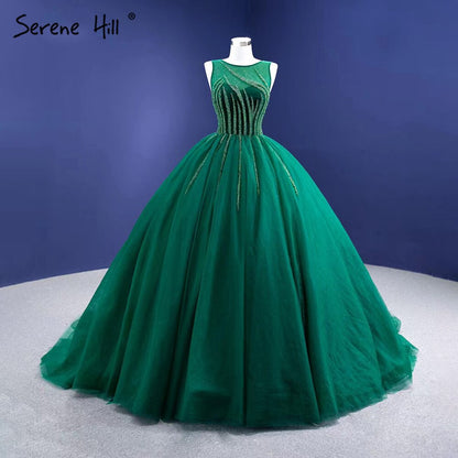 Serene Hill Green A-Line High-end Evening Dresses Gowns 2025 Sleeveless Beaded Sexy For Women Party HM67237 - SERENE HILL