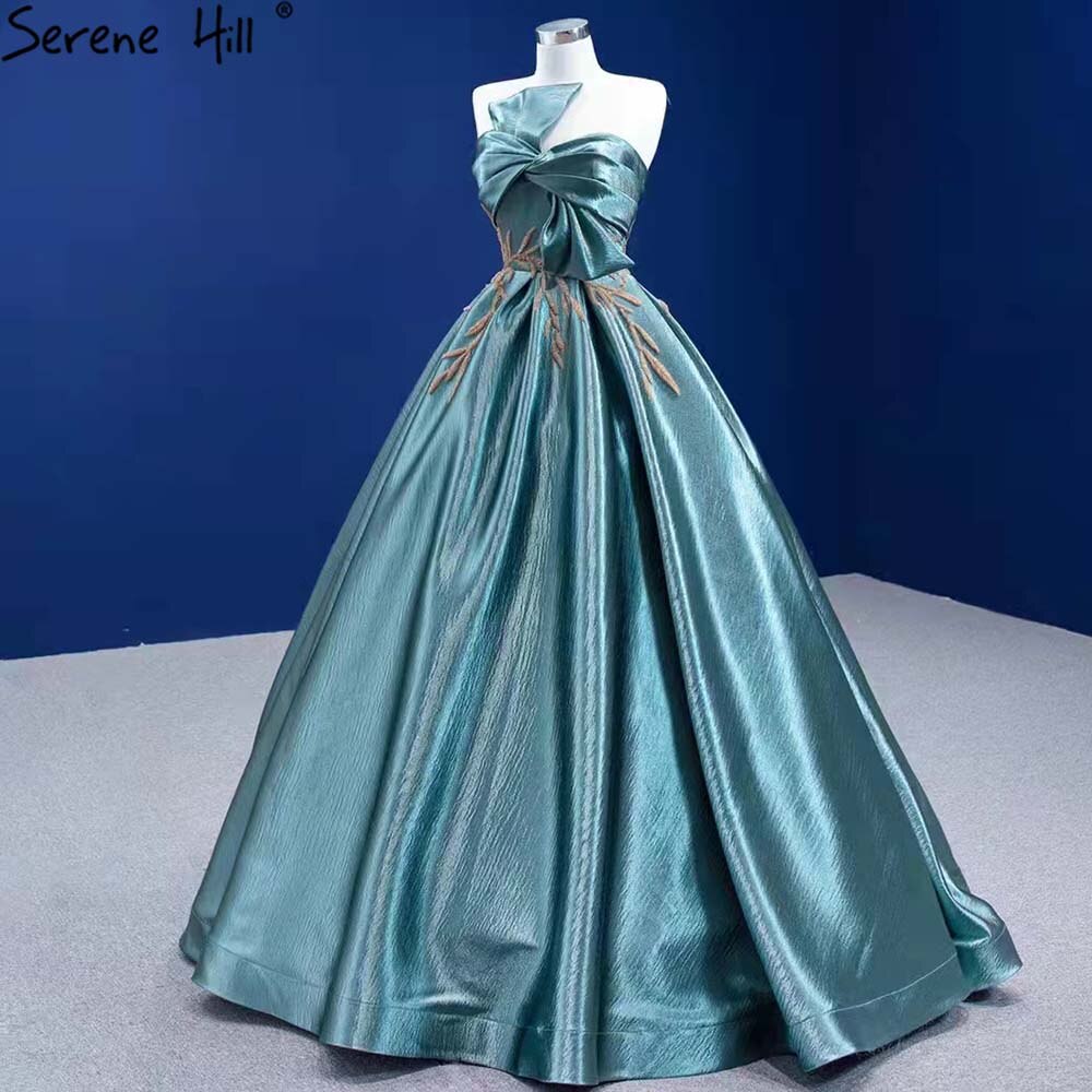 Serene Hill Green Beaded Sexy Wedding Dresses 2025 Bow Lace Up High-end Bridal Dress HM67417 Custom Made - SERENE HILL