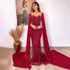 Serene Hill Green Cape Sleeves Luxury Evening Dresses Gowns 2025 Mermaid Beaded Elegant For Women Party LA71668 - SERENE HILL