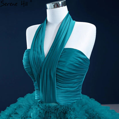 Serene Hill Green Halter Sexy Wedding Dresses 2025 Sleeveless Tiered Lace Up High-end Bridal Dress HM67232 - SERENE HILL